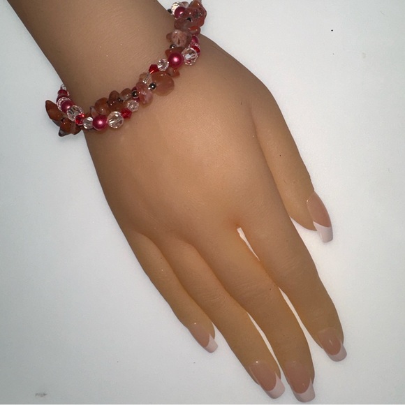 Red Onyx Twisted Beaded Bracelet - Picture 2 of 6